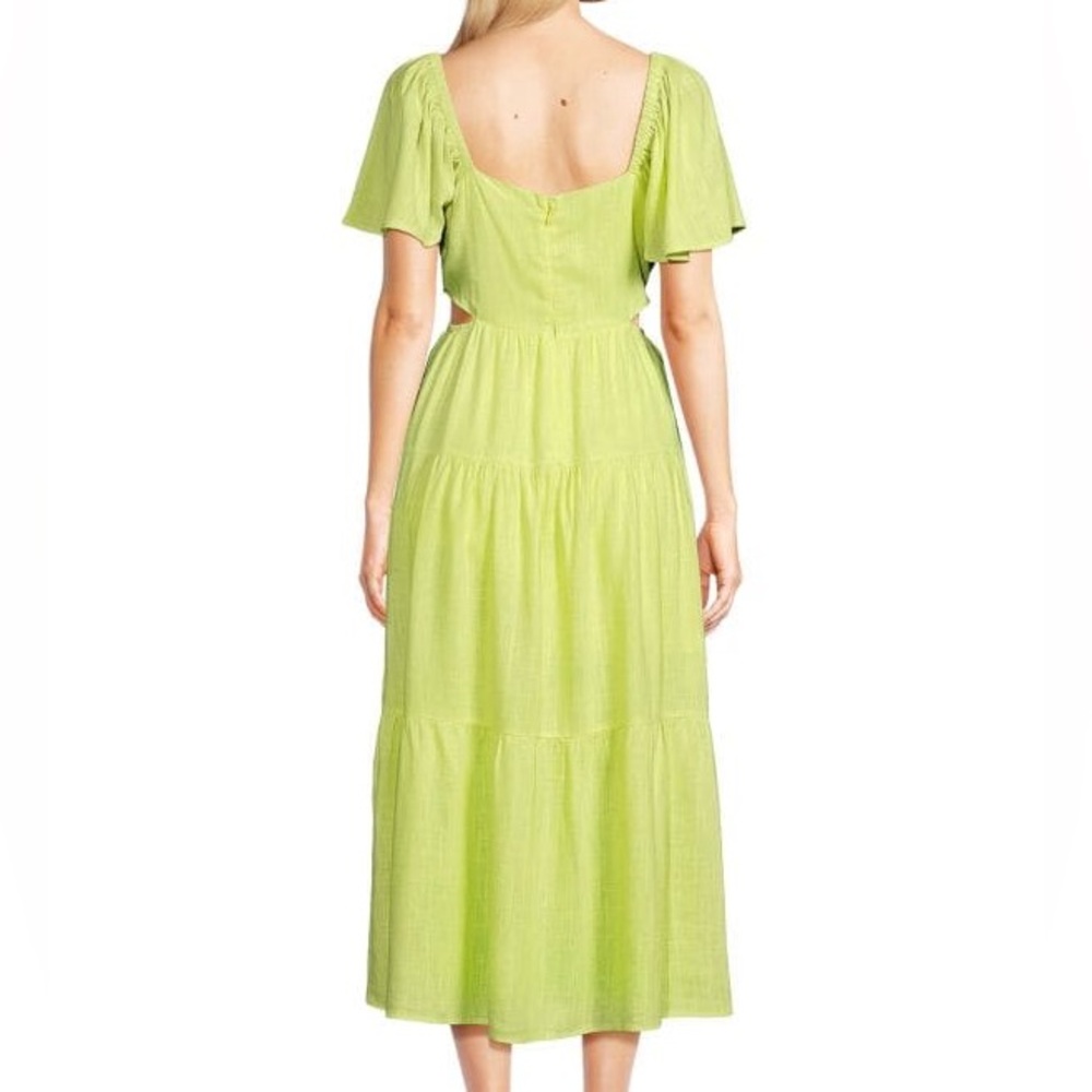 Greylin Cutout Midi A Line Dress Celery Green - Large - Picture 3 of 17